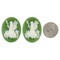 White and Green Fairy Queen 30mm x 40mm Resin Cameos - Set of Two - XXX - CAM177
